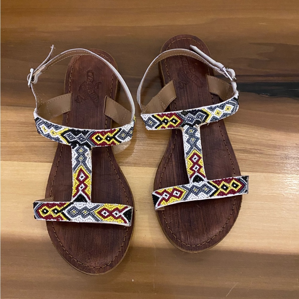 The Juno beaded boho sandal by Freebird - size 7